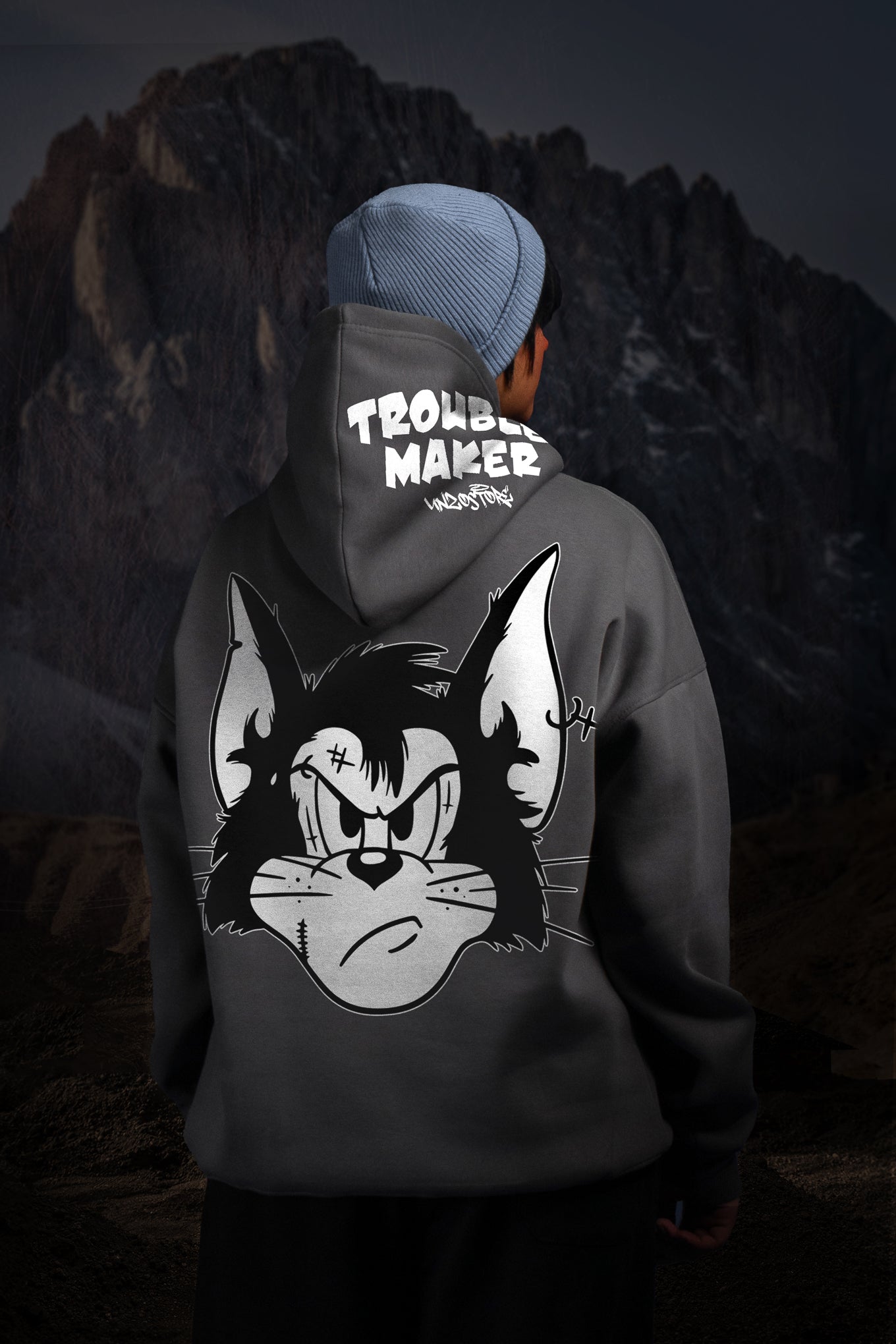 هودي كبير الحجم (بوتش) أسود