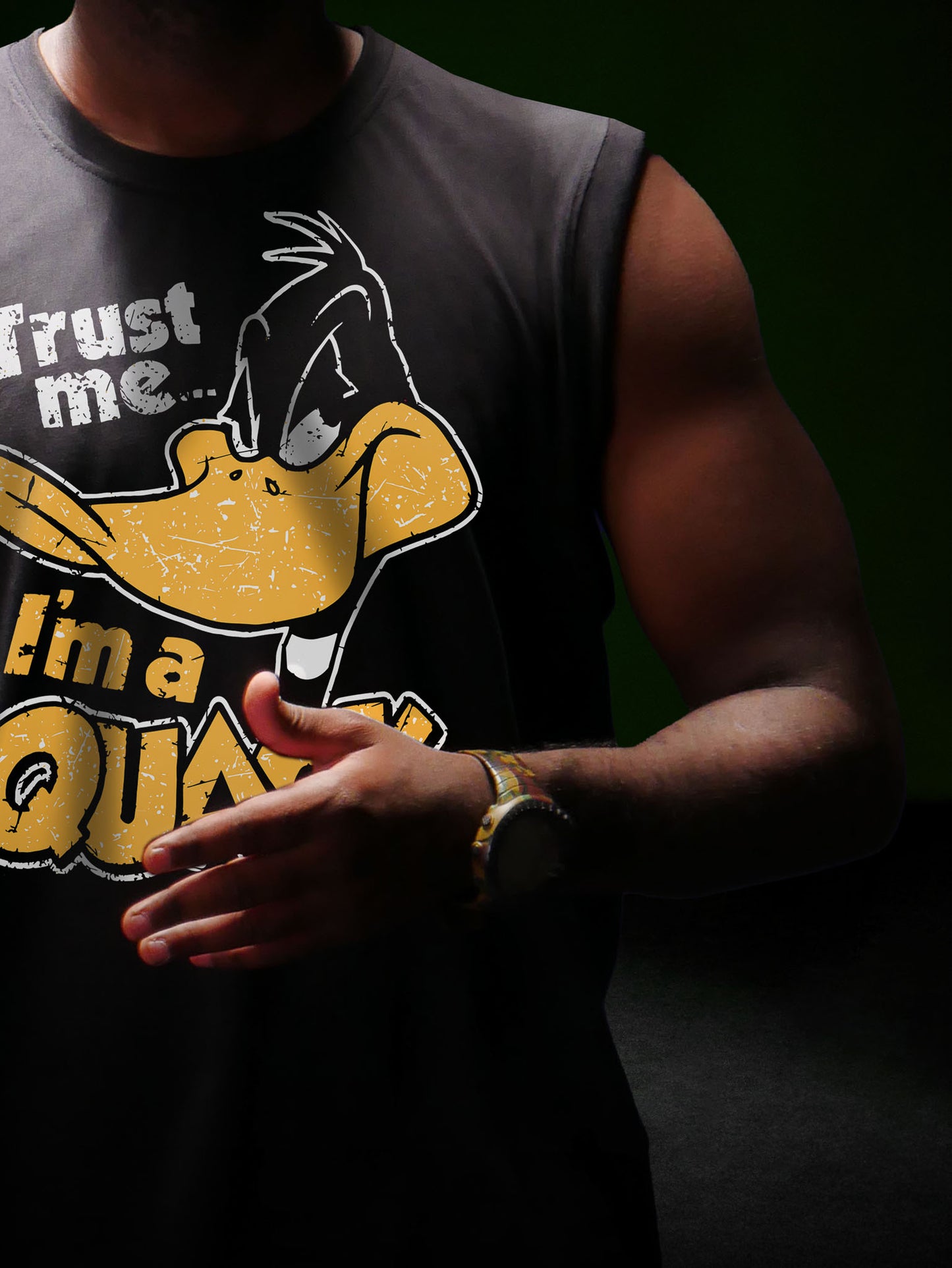 BLACK OVERSIZE (SHOULDER CUT) ( DUFFY DUCK))