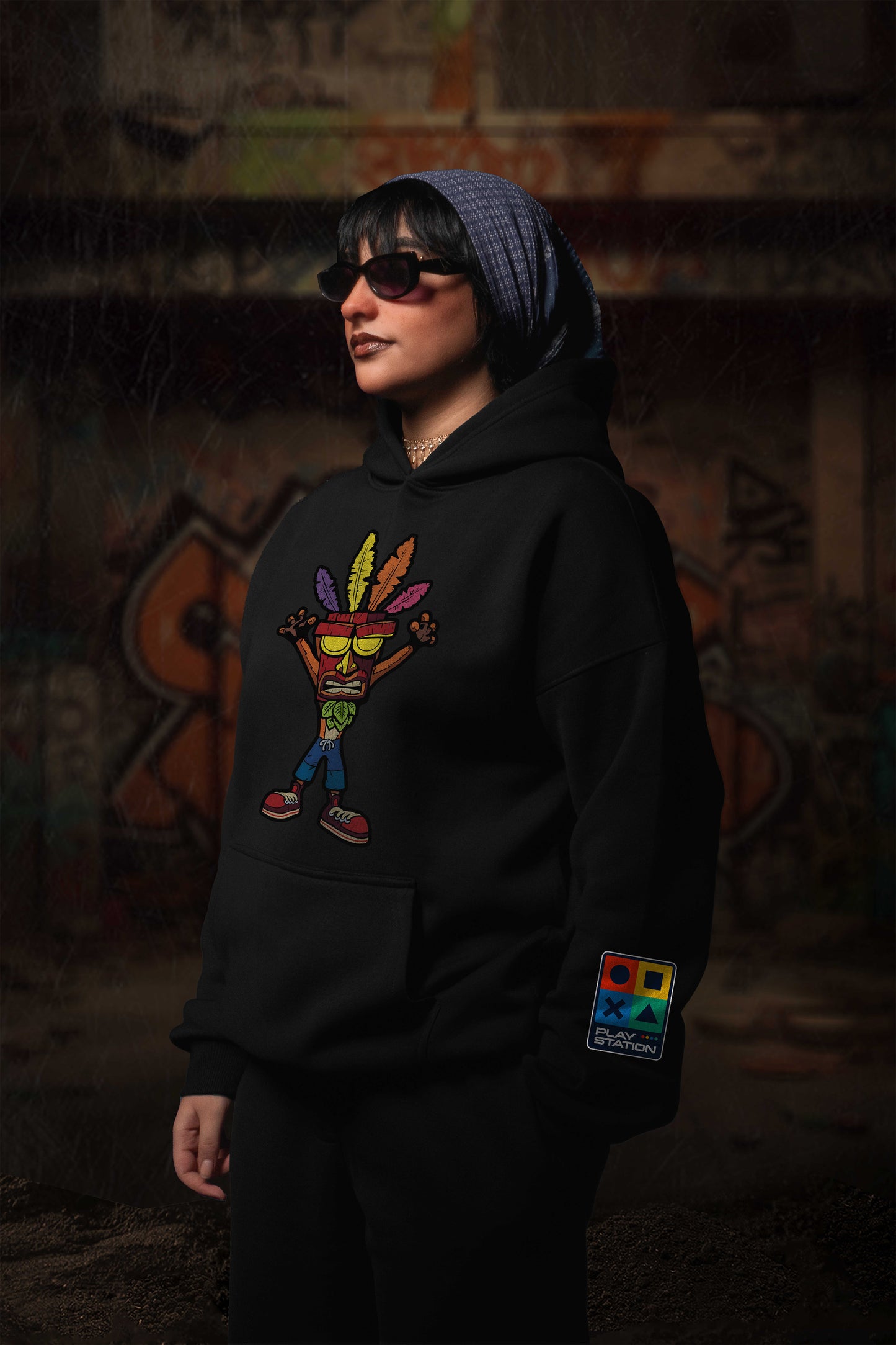 OVERSIZE HOODIE (CRASH-GAME)BLACK
