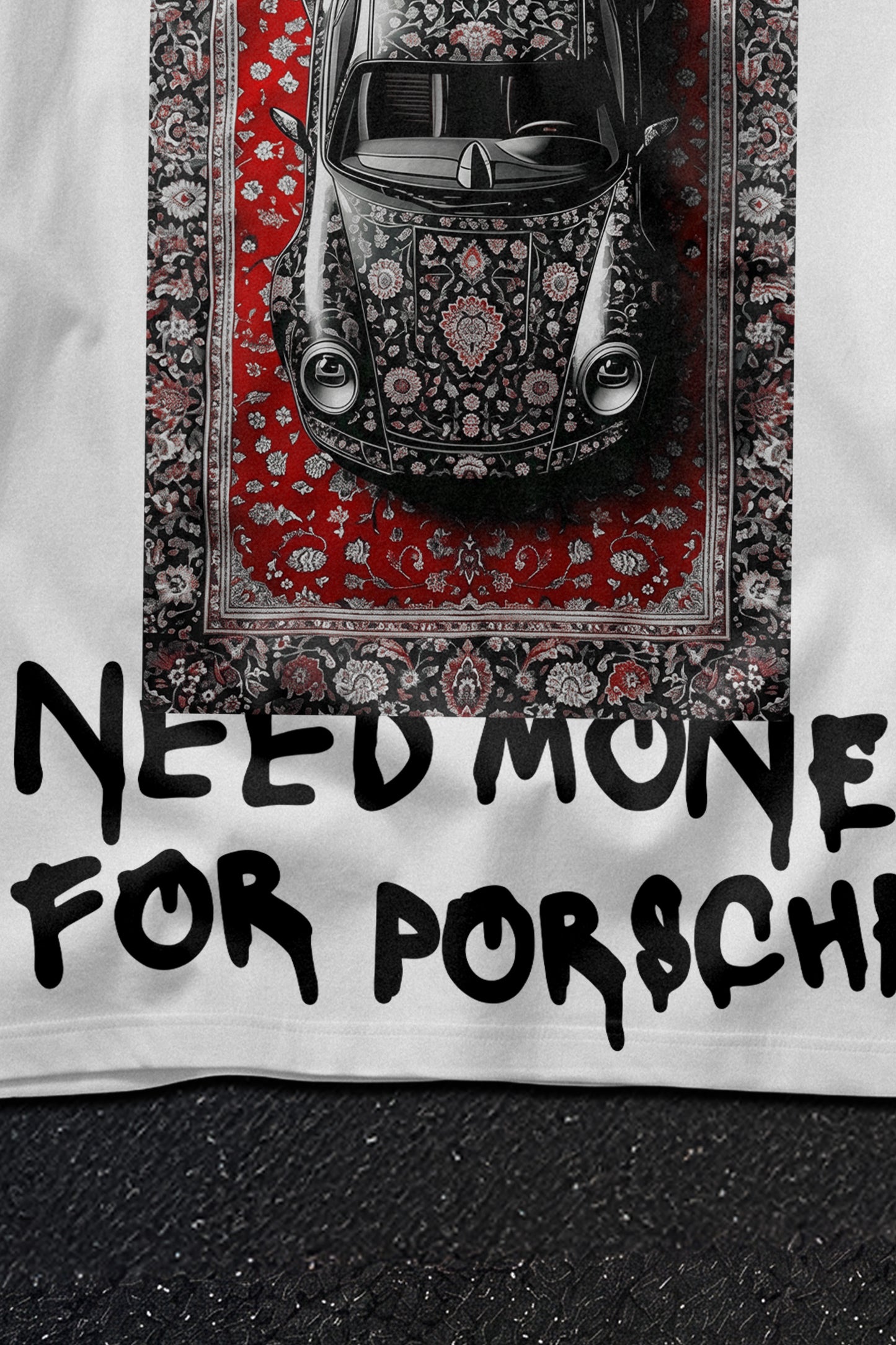 WHITE (NEED MONY) OVERSIZE TEE