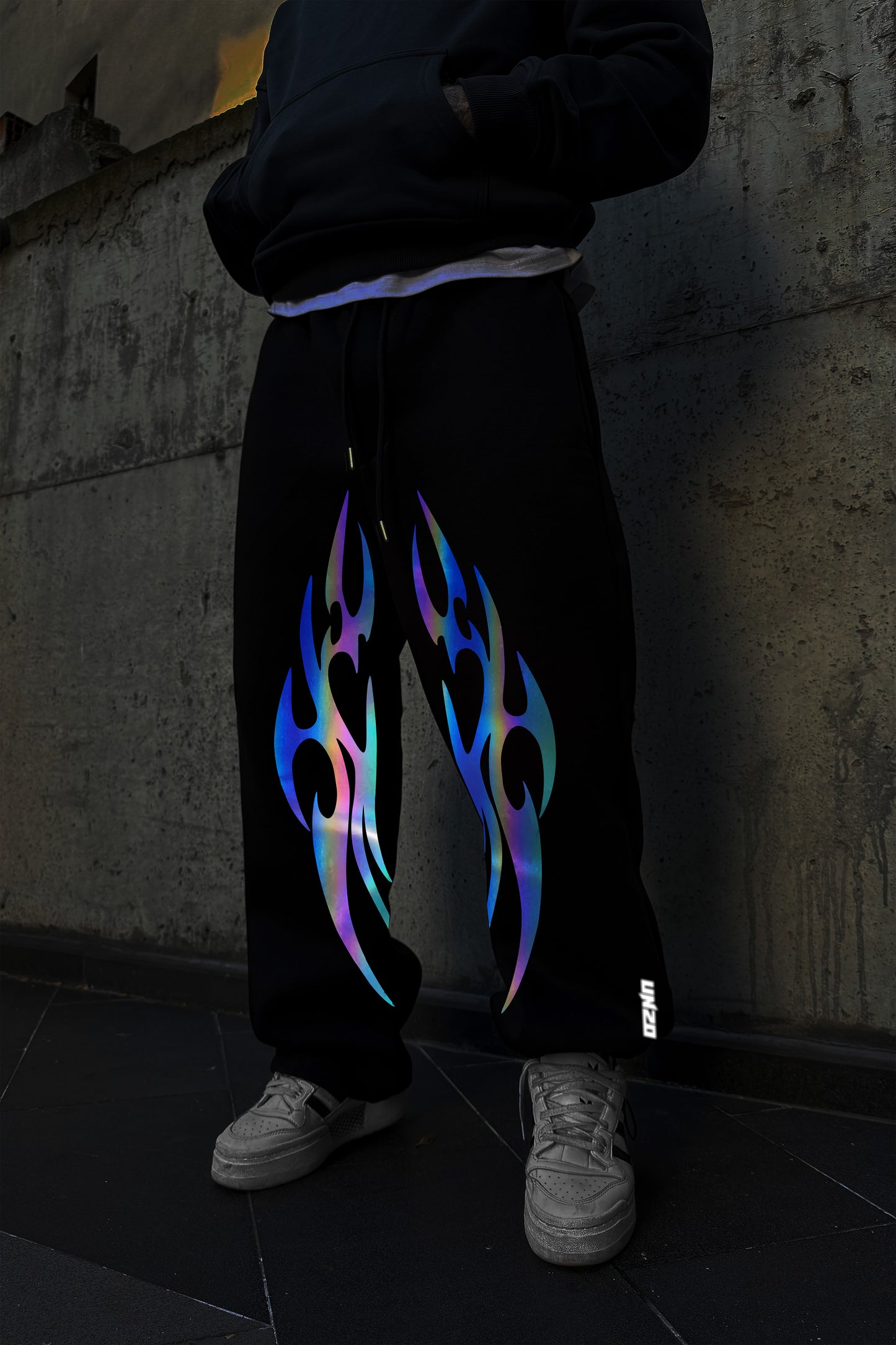 BLACK SAMURAI (REFLICTIVE) OVERSIZE SWEATPANT (MULTI FIT)