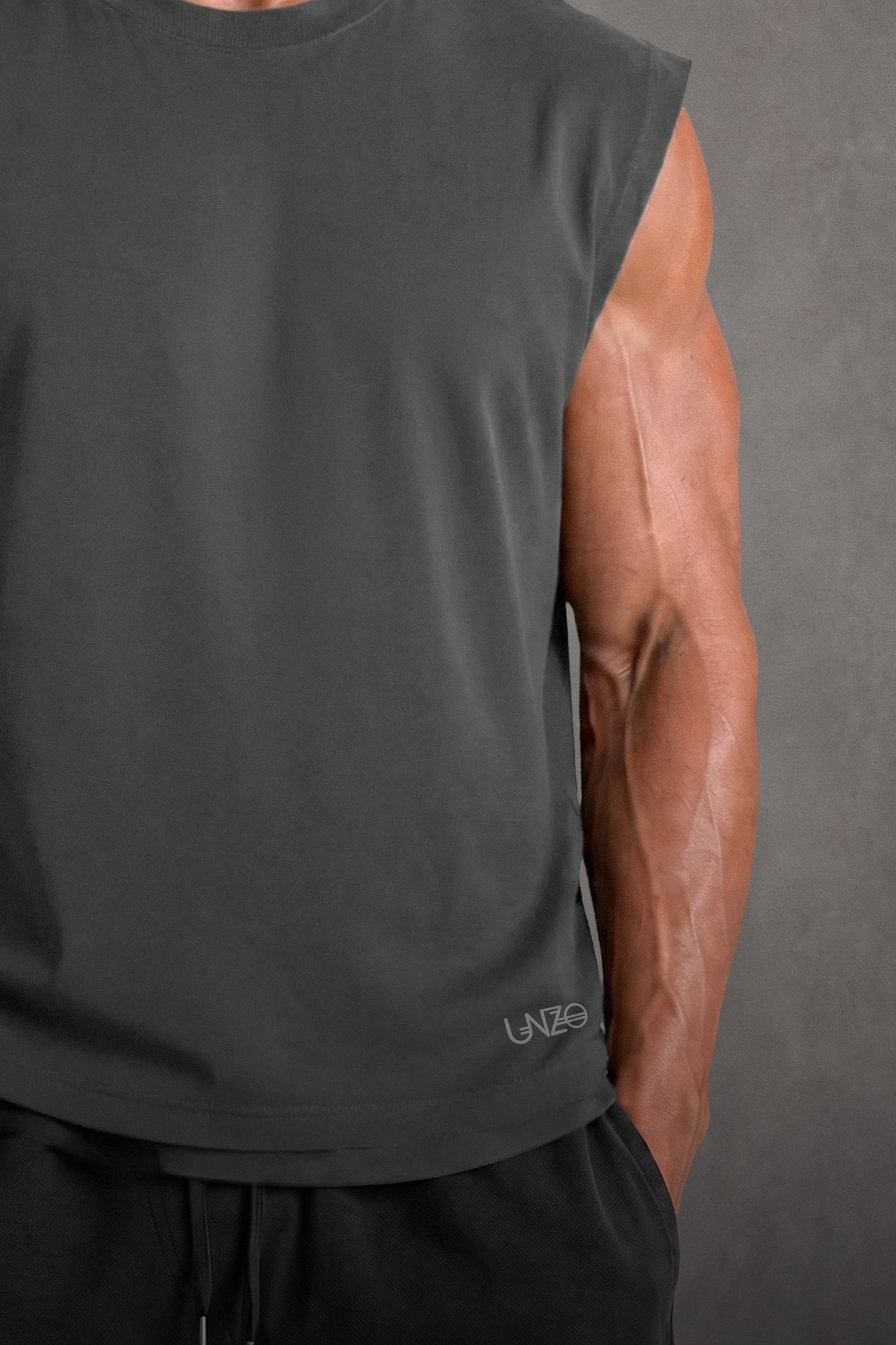 DARKE GREY( REFLICTIVE) OVERSIZE (SHOULDER CUT) ( STWD)