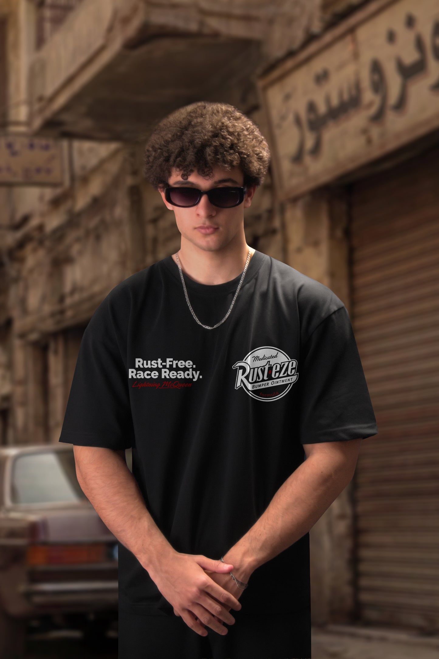 BLACK (RUST.EZE) OVERSIZE TEE