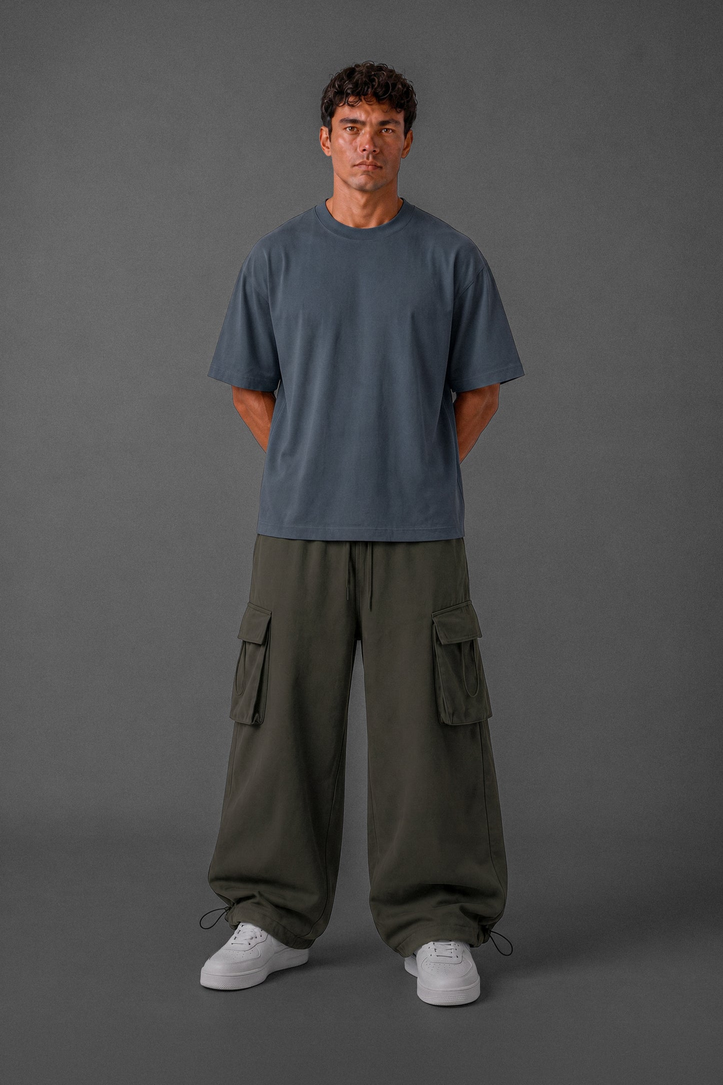 -BOXY FIT-NAVY GREY (UNZO) OVERSIZE TEE