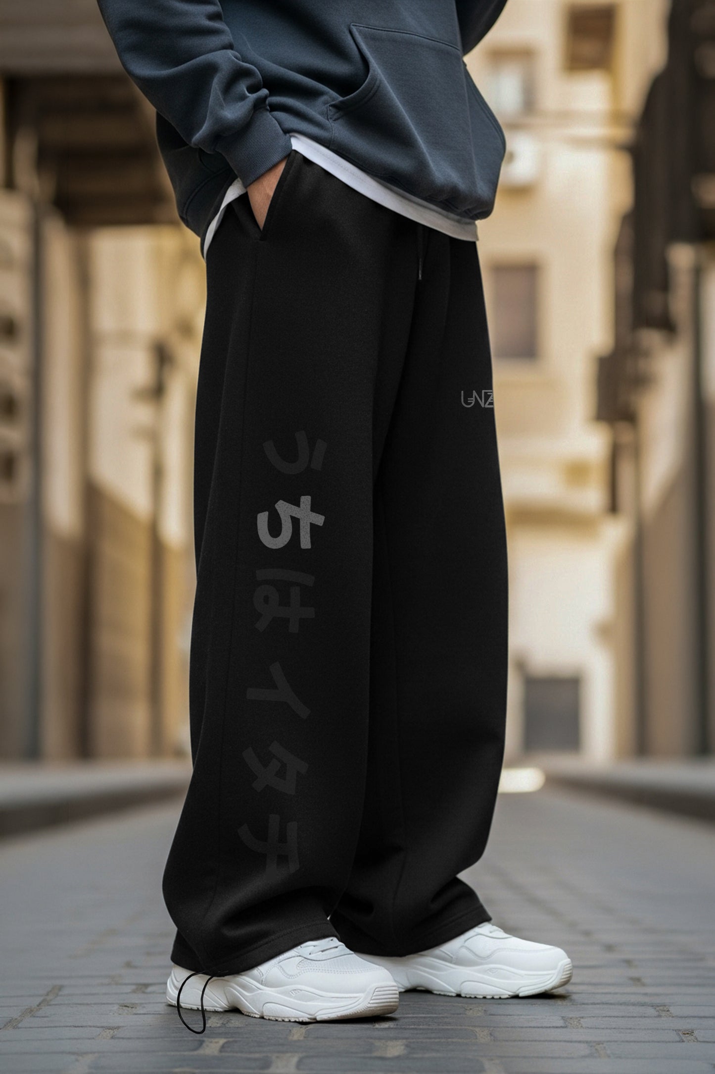 (MULTI FIT)BLACK(JABAN) OVERSIZE WINTER SWEATPANT