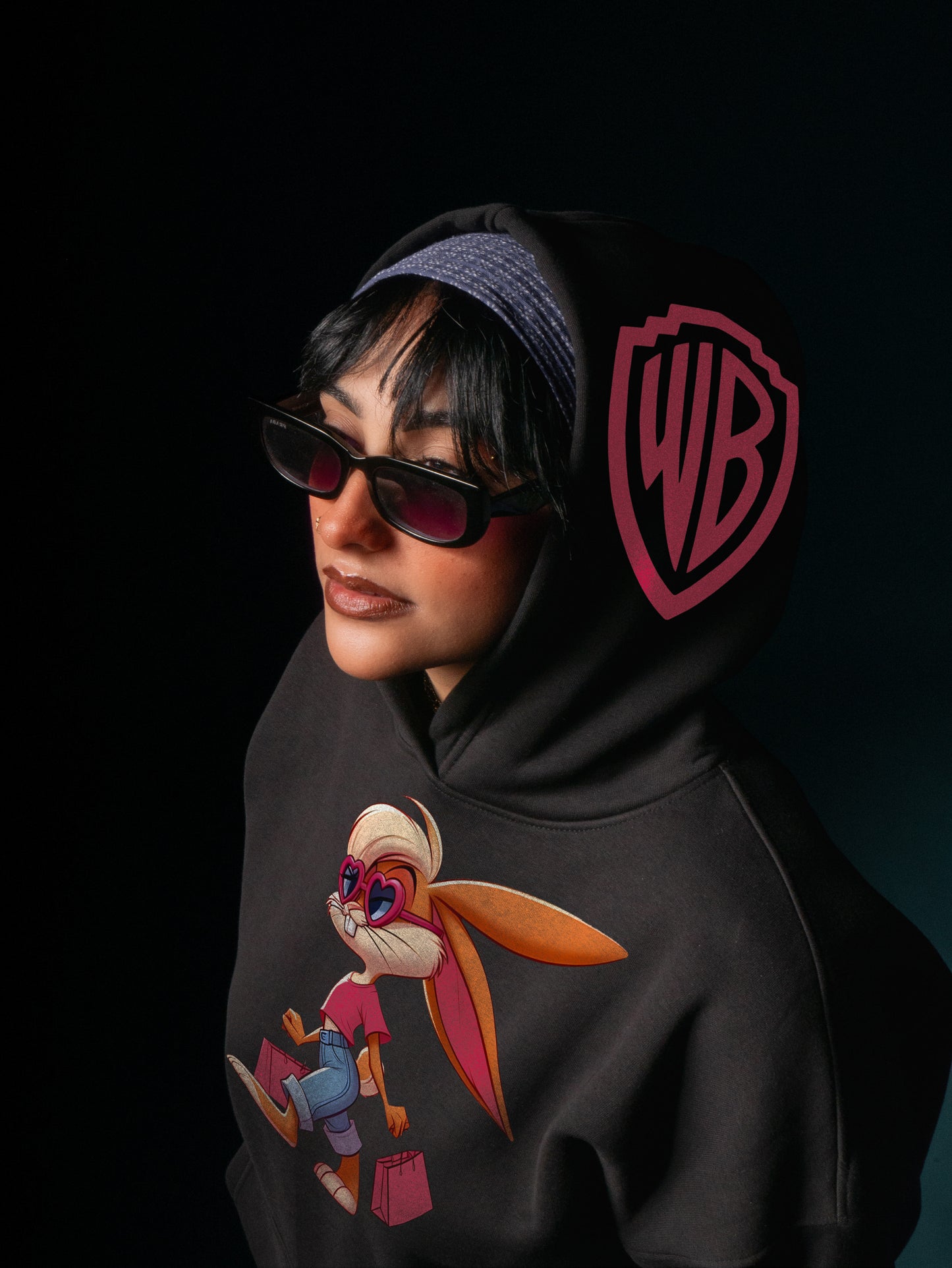 (LOLA BUNNY)OVERSIZE HOODIE-BLACK