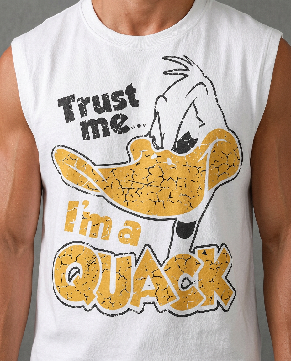 WHITE OVERSIZE (SHOULDER CUT) ( DUFFY DUCK))