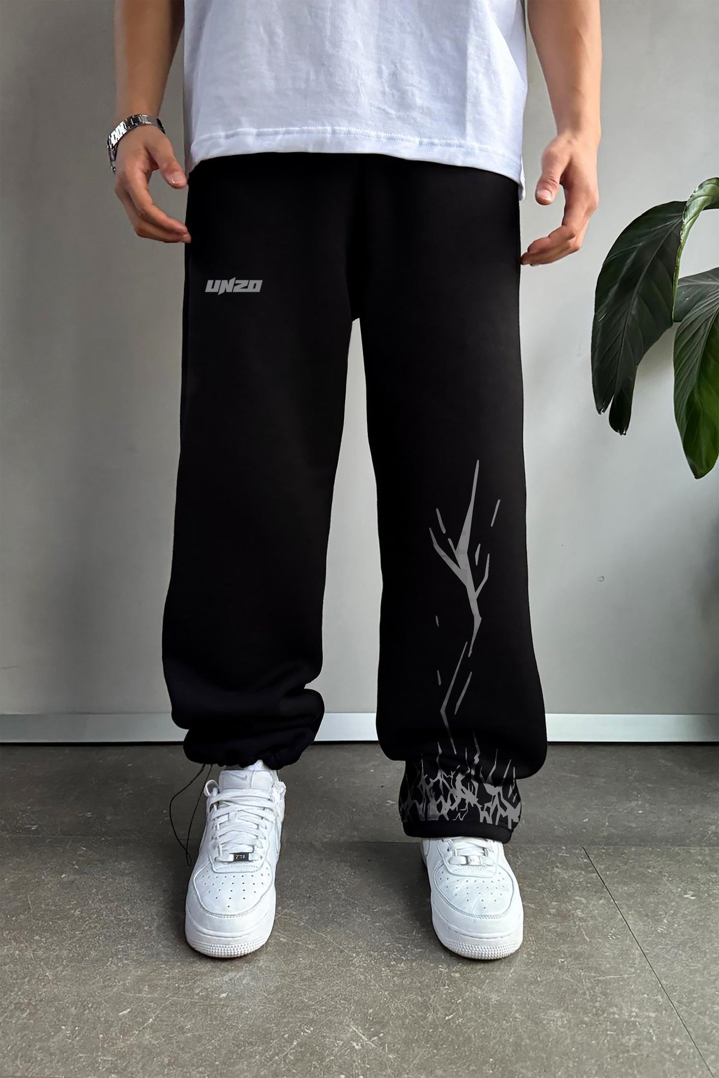 BLACK (THANDER 3) OVERSIZE (REFLICTIVE) SWEATPANT (MULTI FIT)