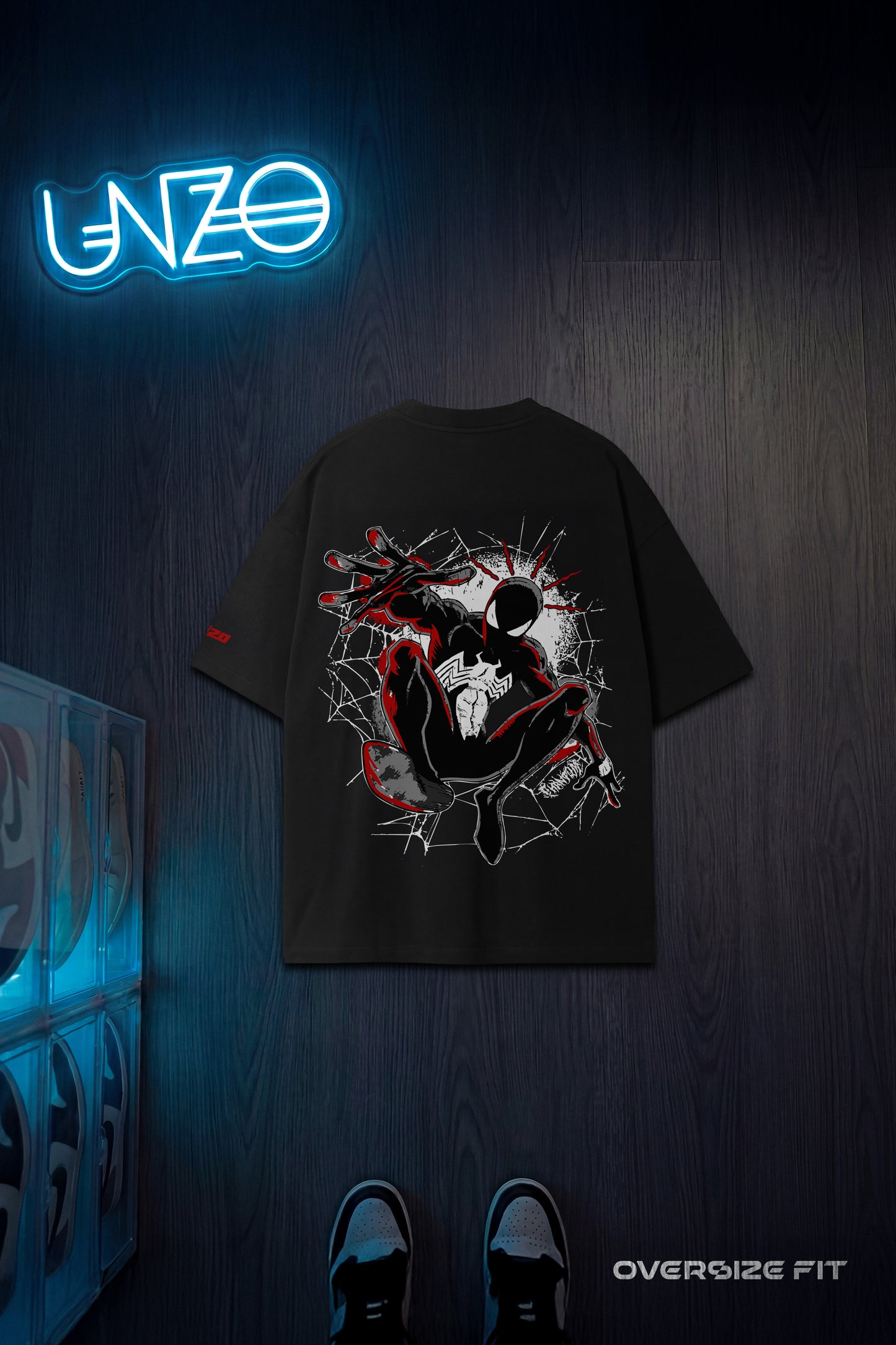BLACK (SPIDER MAN) OVERSIZE TEE