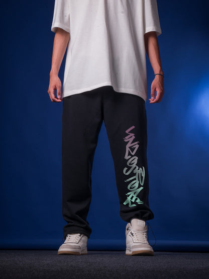 BLACK (MULTI FIT) OVERSIZE SWEATPANT (UNZO TYPO)