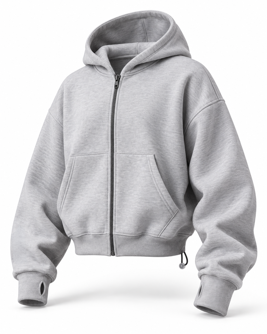 OVERSIZE ZIP UP MULTI FIT UNZO HOODIE {LITE GREY}