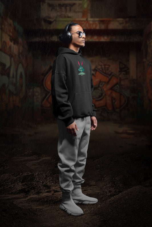 (BUGS BUNNY)OVERSIZE HOODIE- BLACK