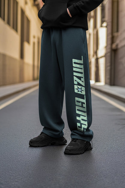 (MULTI FIT) DARKE GREY (UNZO GUYS)  OVERSIZE  WINTER SWEATPANT