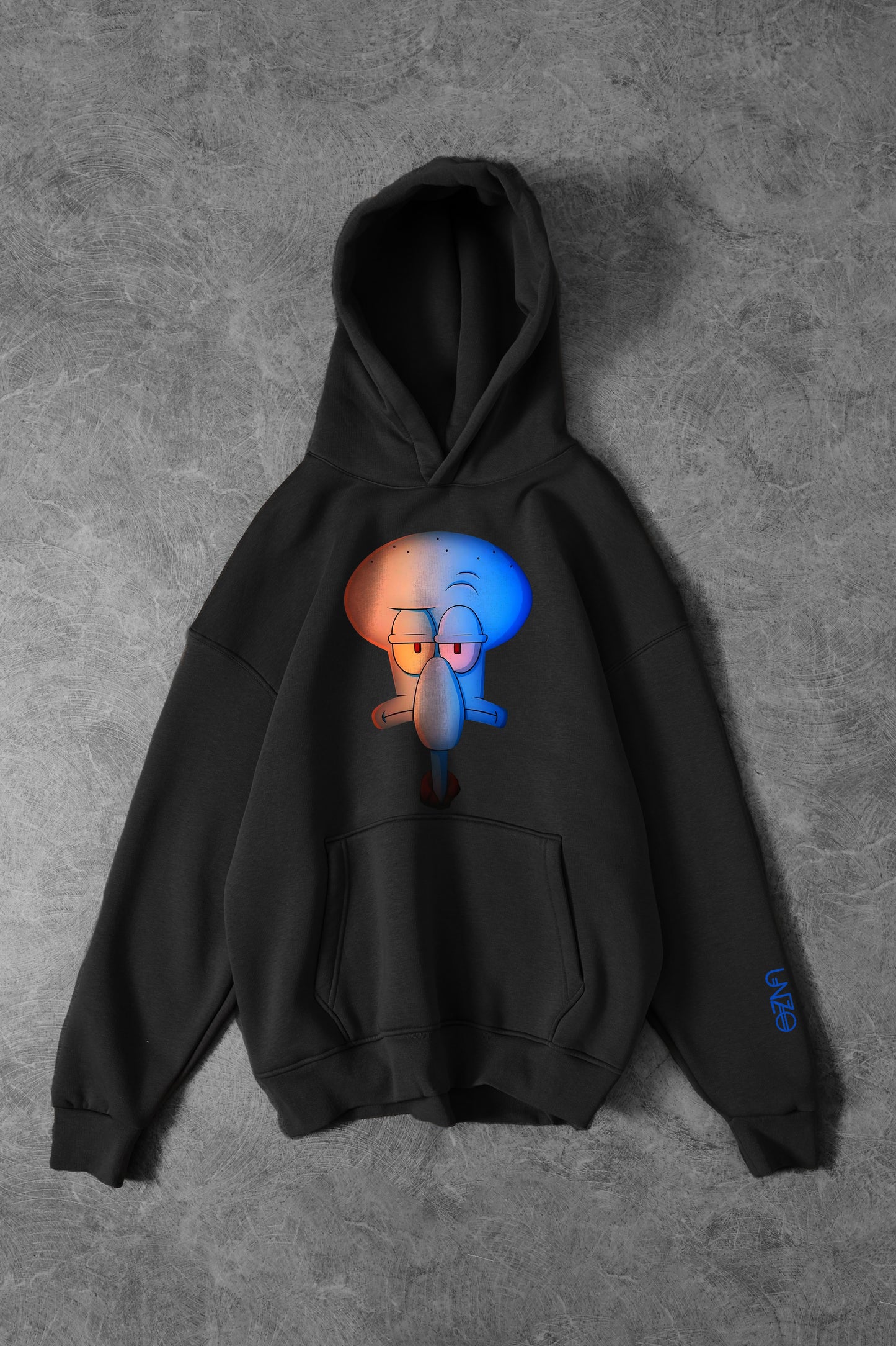 (Squidward)OVERSIZE HOODIE-BLACK