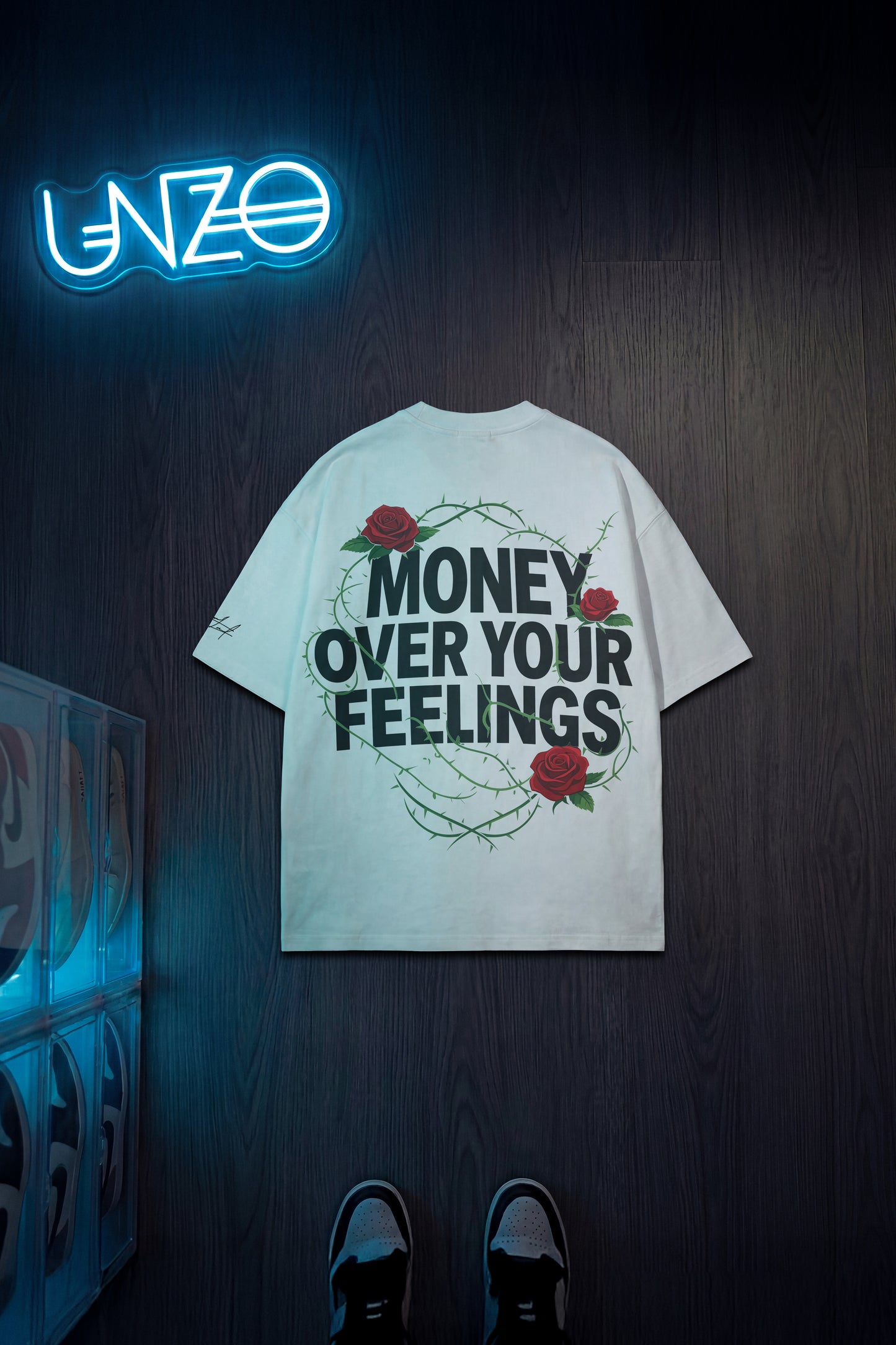 WHITE (MONEY) OVERSIZE TEE