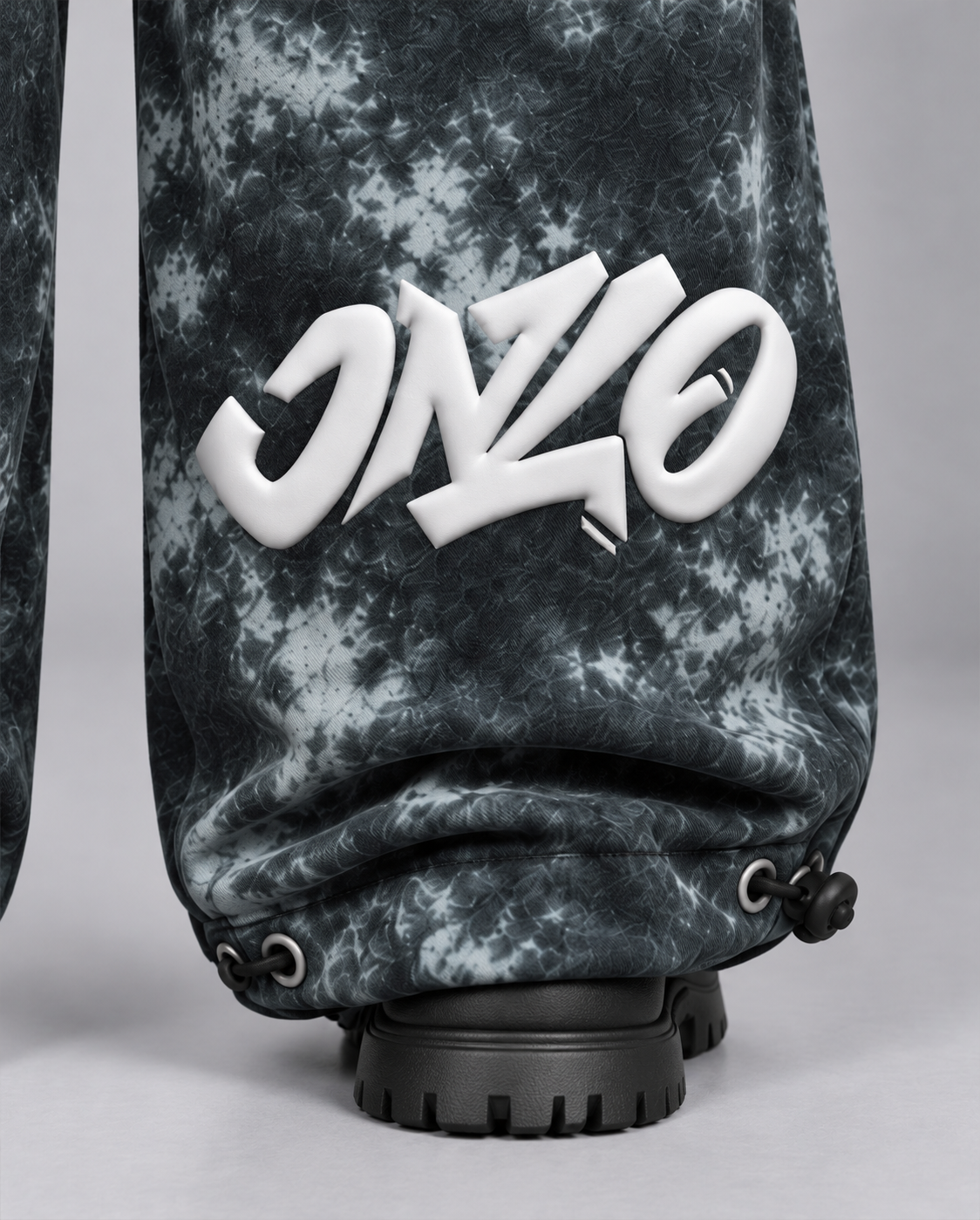 Oversize Baggy Marble Print Cargo Pants with Rear Phone Pocket – ( Charcoal Grey)