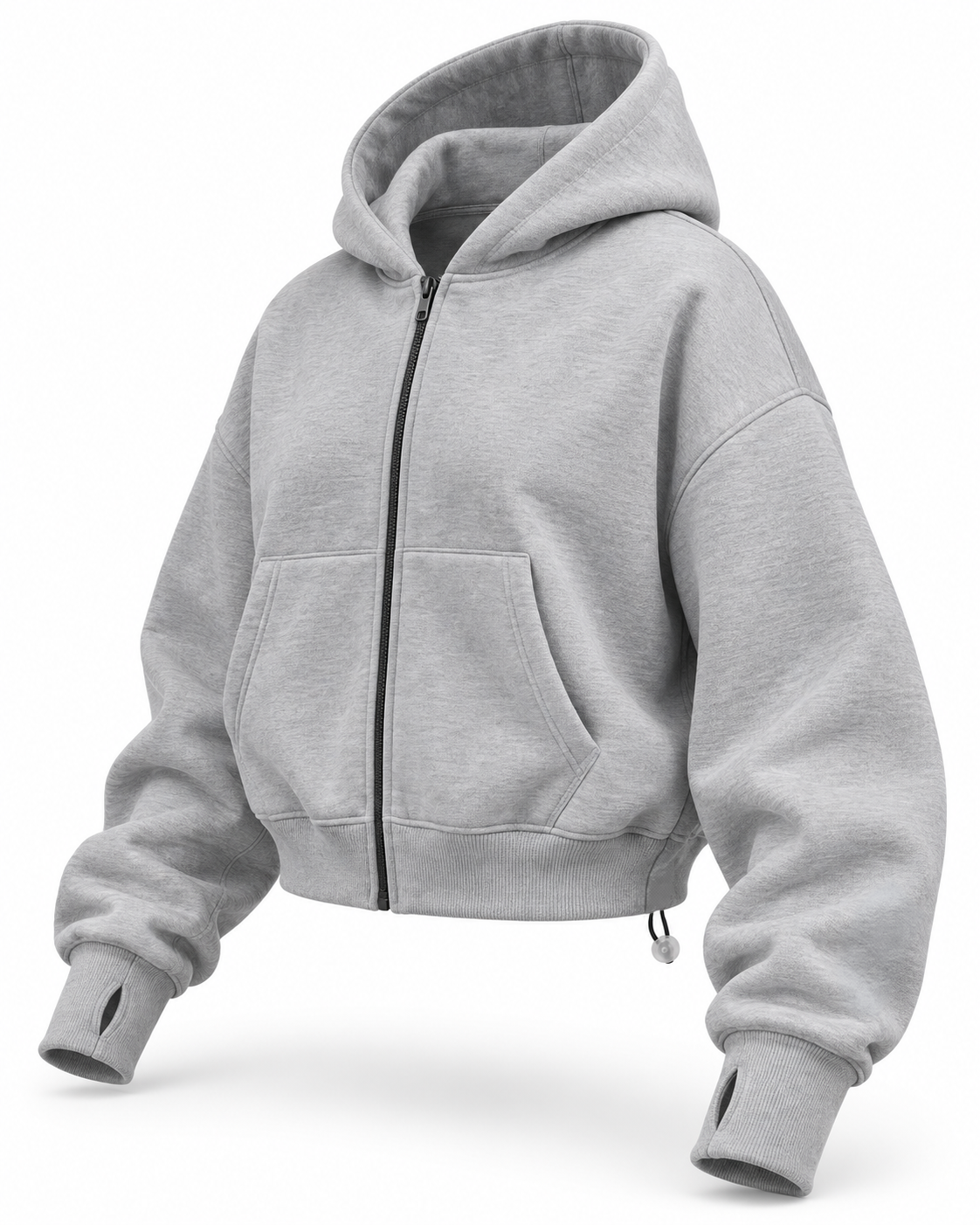 OVERSIZE ZIP UP MULTI FIT UNZO HOODIE {LITE GREY}