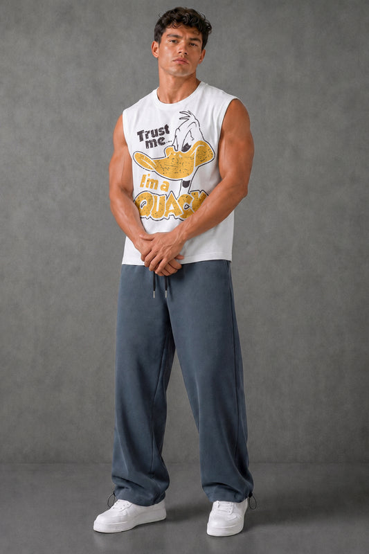 WHITE OVERSIZE (SHOULDER CUT) ( DUFFY DUCK))