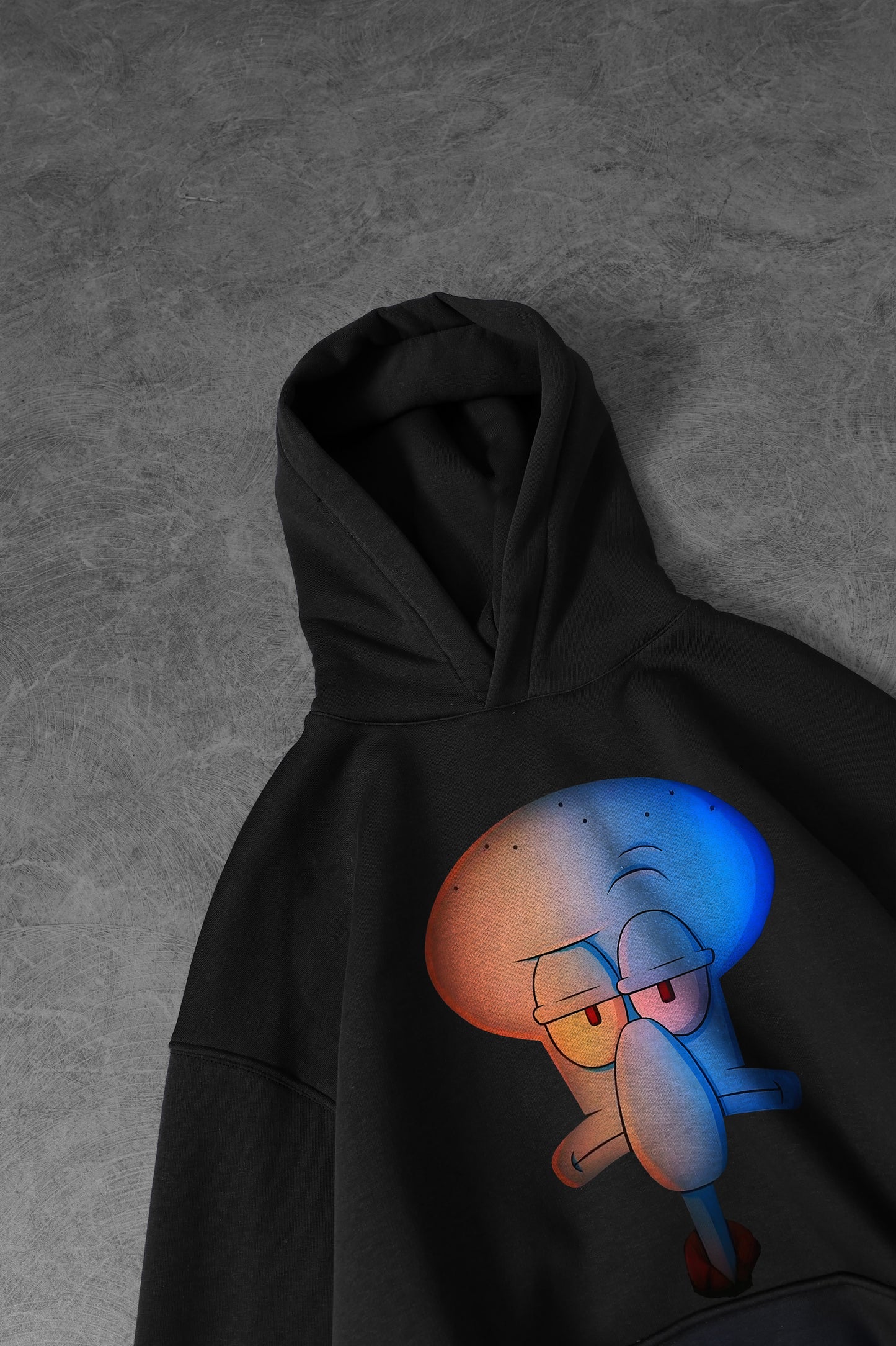 (Squidward)OVERSIZE HOODIE-BLACK