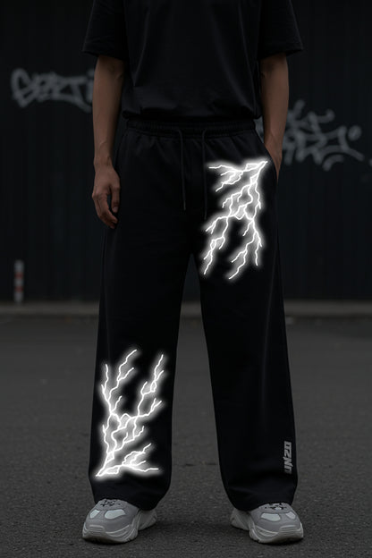 BLACK  THANDER 2 (REFLICTIVE) OVERSIZE SWEATPANT (MULTI FIT)