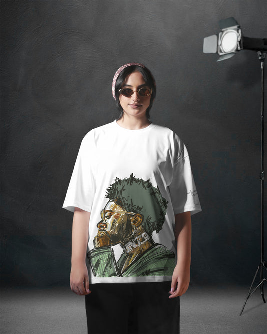 WHITE (THINK MORE) OVERSIZE TEE