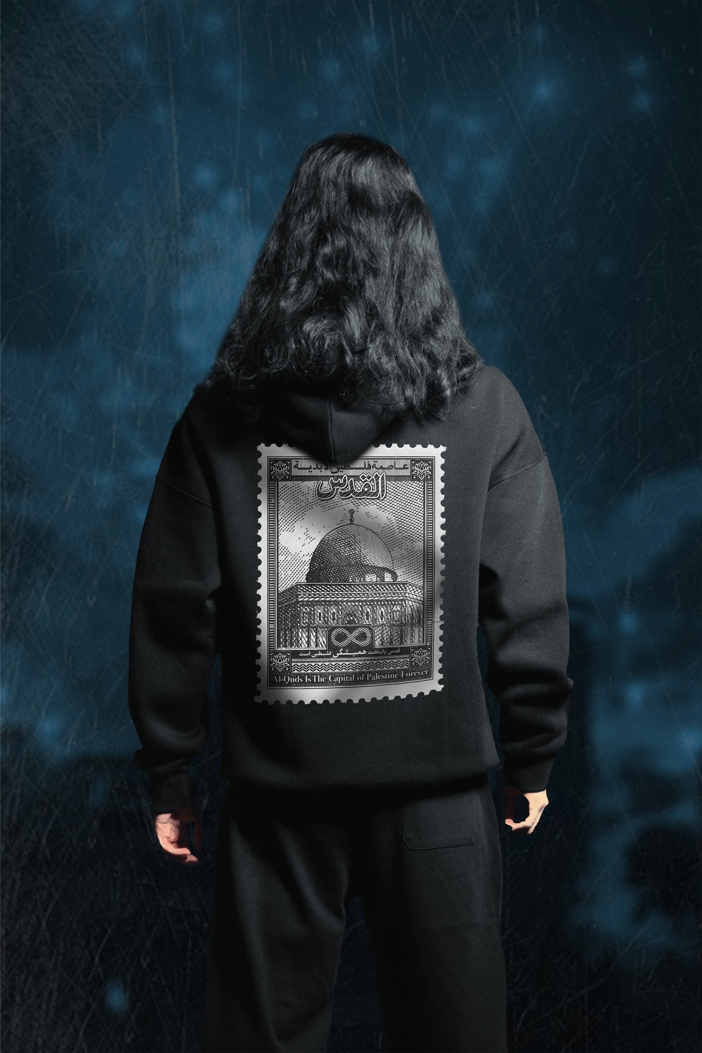 (GAZA)OVERSIZE HOODIE- BLACK