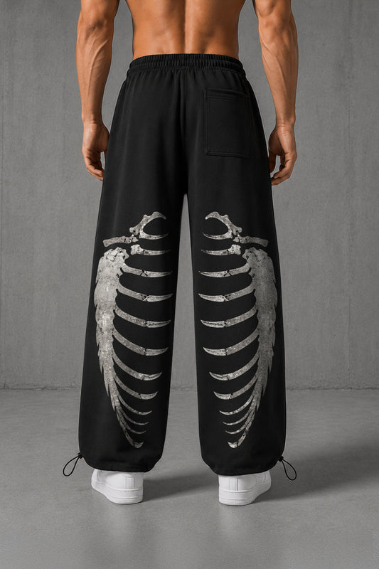 (MULTI FIT) BLACK (BONE RIBS) OVERSIZE SWEATPANT