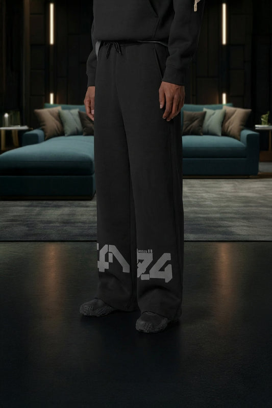 (MULTI FIT) BLACK (UNZO PUFF) OVERSIZE WINTER SWEATPANT