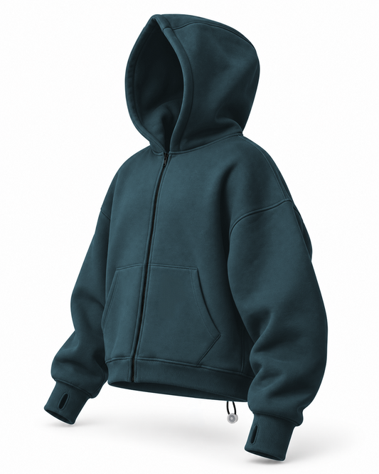 OVERSIZE ZIP UP MULTI FIT UNZO HOODIE {DARKE GREY}
