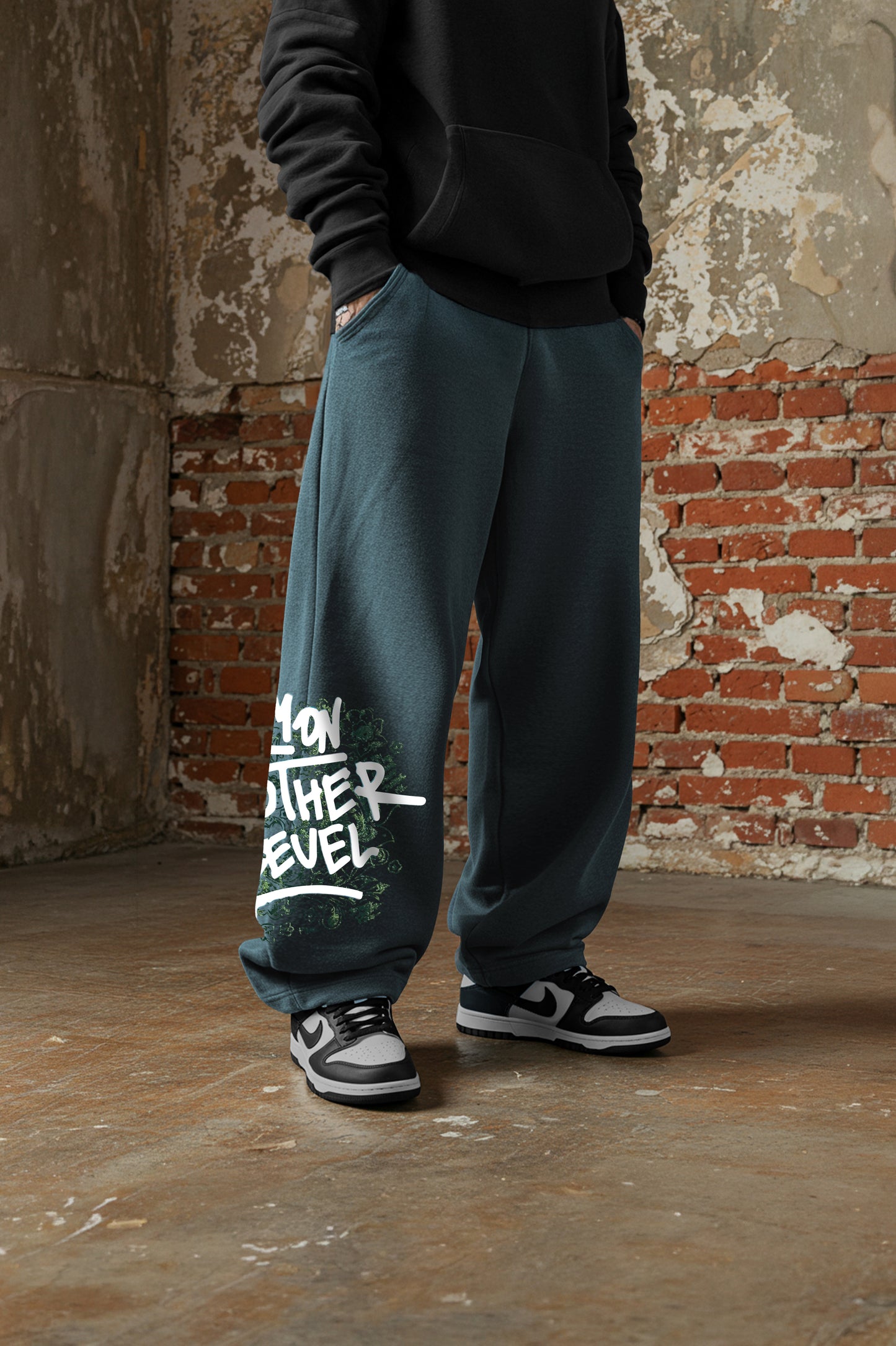 (MULTI FIT) DARKE GREY (ANOTHER LEVEL) OVERSIZE WINTER SWEATPANT