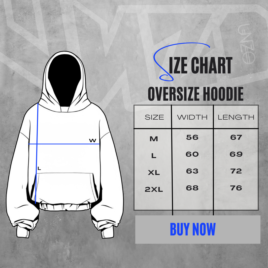 OVERSIZE ZIP UP MULTI FIT UNZO HOODIE {LITE GREY}