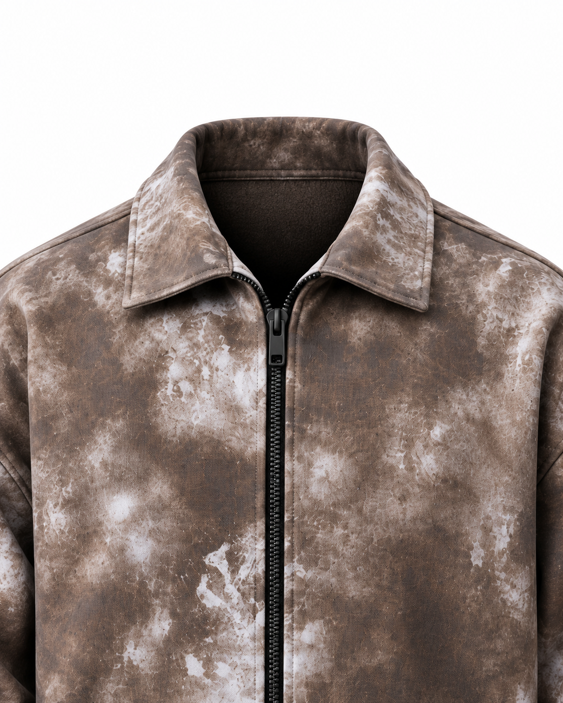 {WASHED BROWN } OVERSIZE ZIP UP MULTI FIT JACKET