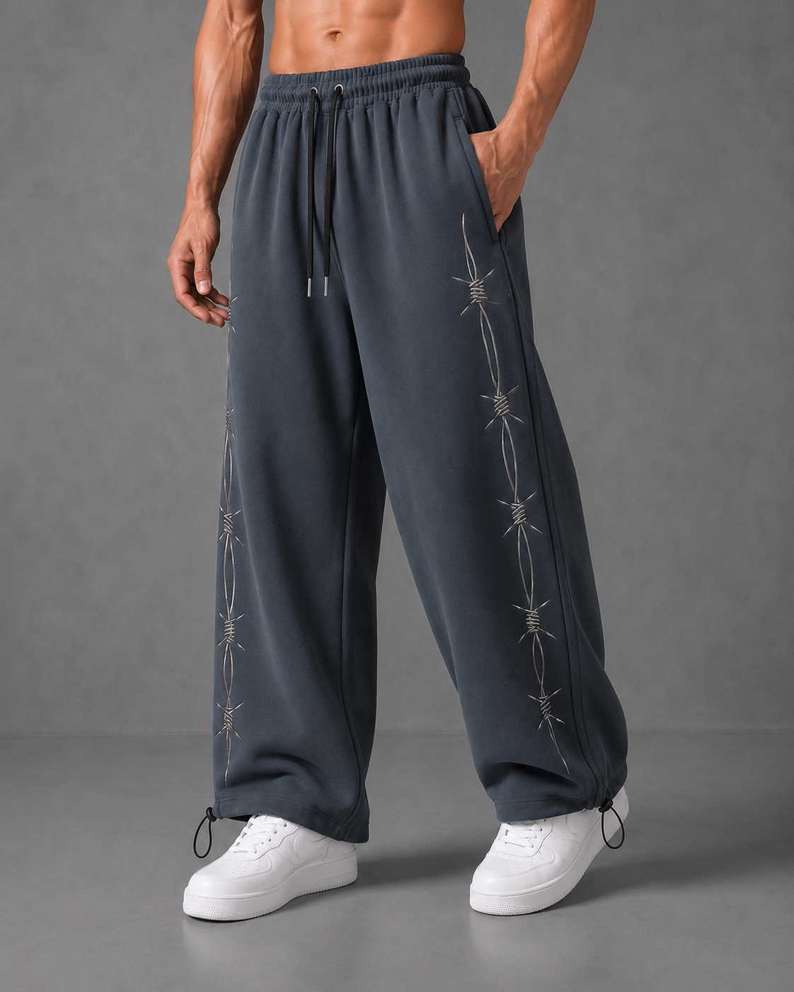 (MULTI FIT) DARKE NAVY (BARBED WIRE) OVERSIZE SWEATPANT