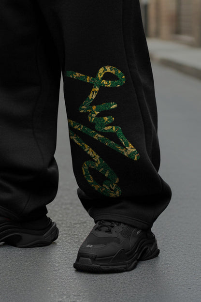 (MULTI FIT) BLACK (UNZO) OVERSIZE WINTER SWEATPANT