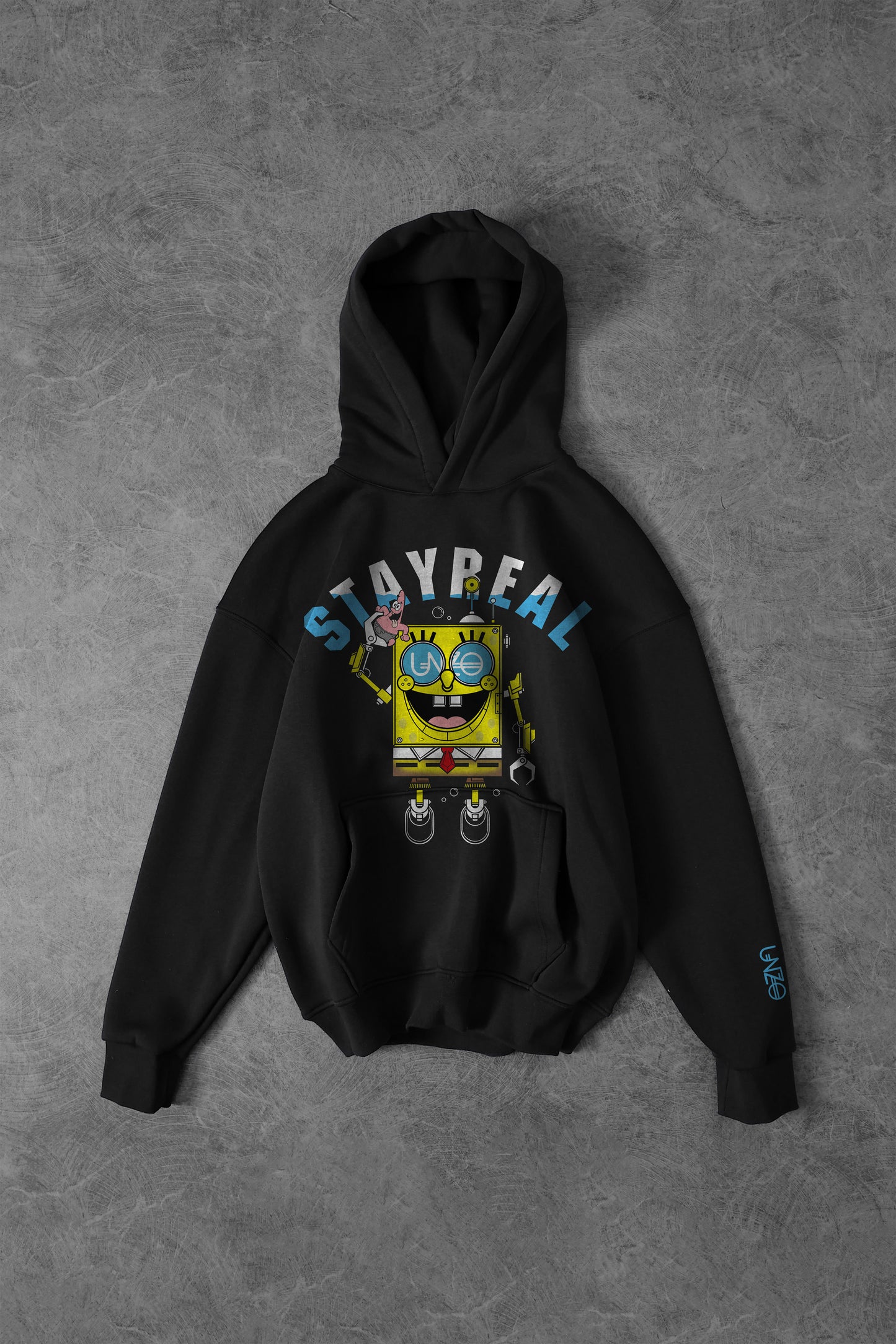 (SpongeBob) OVERSIZE HOODIE-BLACK