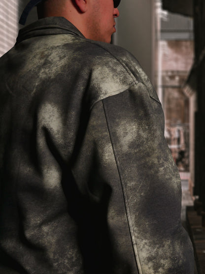 OVERSIZE ZIP UP MULTI FIT JACKET {WASHED GREEN}