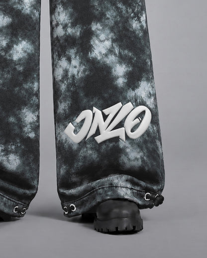 Oversize Baggy Marble Print  Pants with Rear Phone Pocket – ( Charcoal Grey)