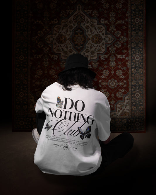 WHITE (DO NOTHING) OVERSIZE TEE