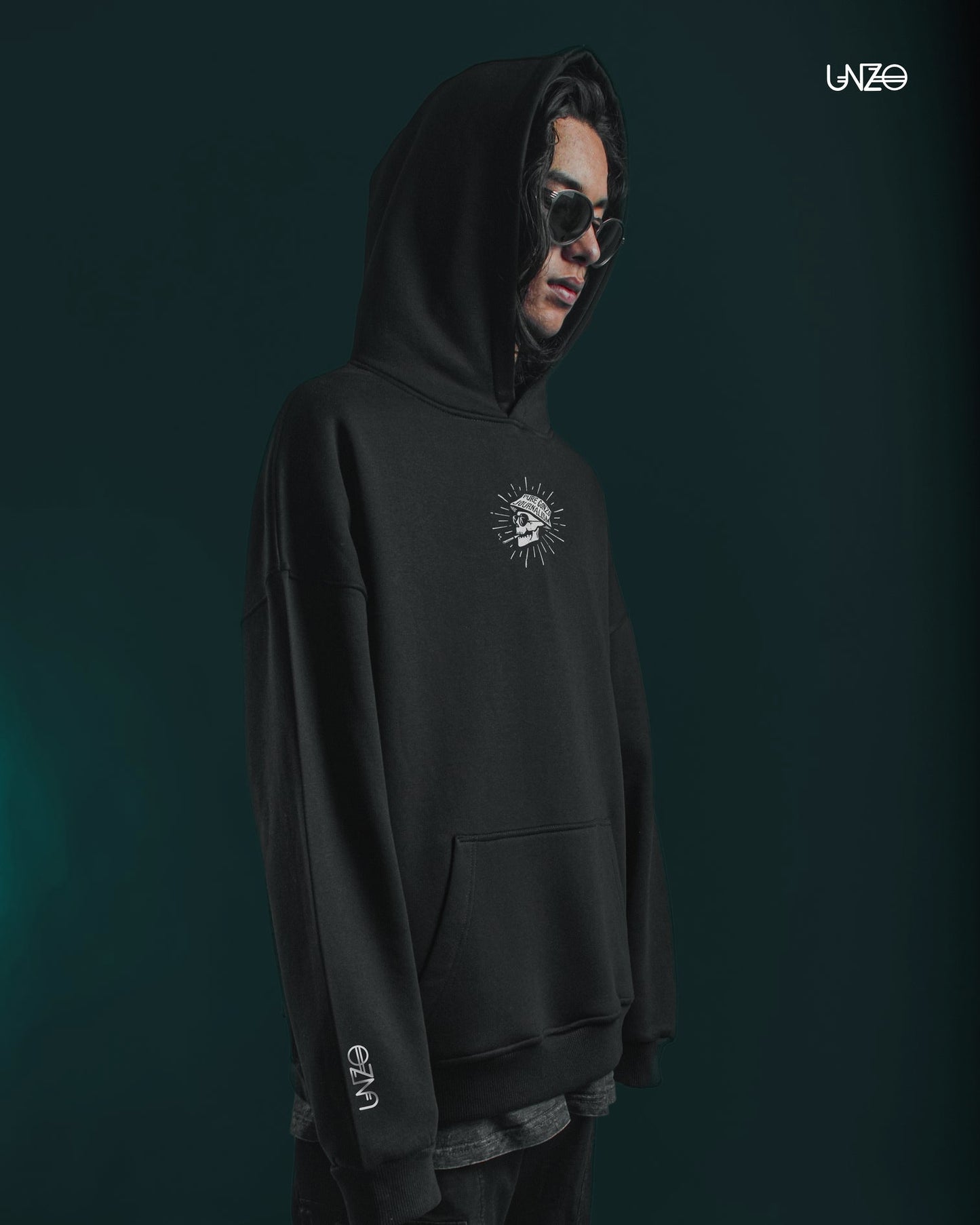 OVERSIZE HOODIE (SKULL) BLACK