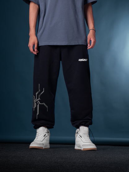 BLACK REFLICTIVE (MULTI FIT) OVERSIZE SWEATPANT (SPIDER)