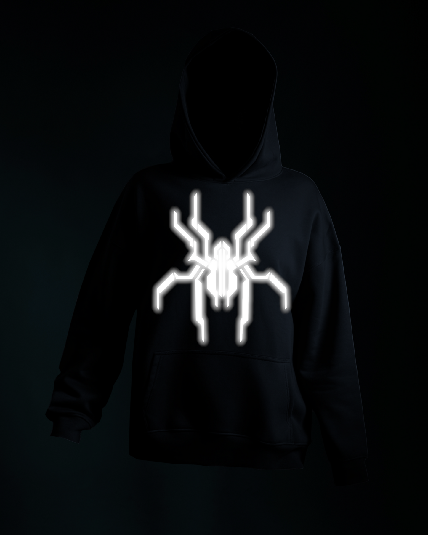 REFLICTIVE (SPIDER) OVERSIZE HOODIE- DARKE GREY