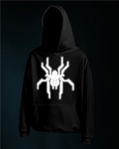 REFLICTIVE (SPIDER) OVERSIZE HOODIE- BLACK