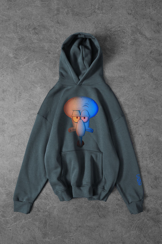 (Squidward)OVERSIZE HOODIE-DARKE GREY