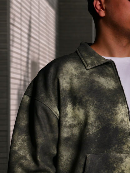 OVERSIZE ZIP UP MULTI FIT JACKET {WASHED GREEN}