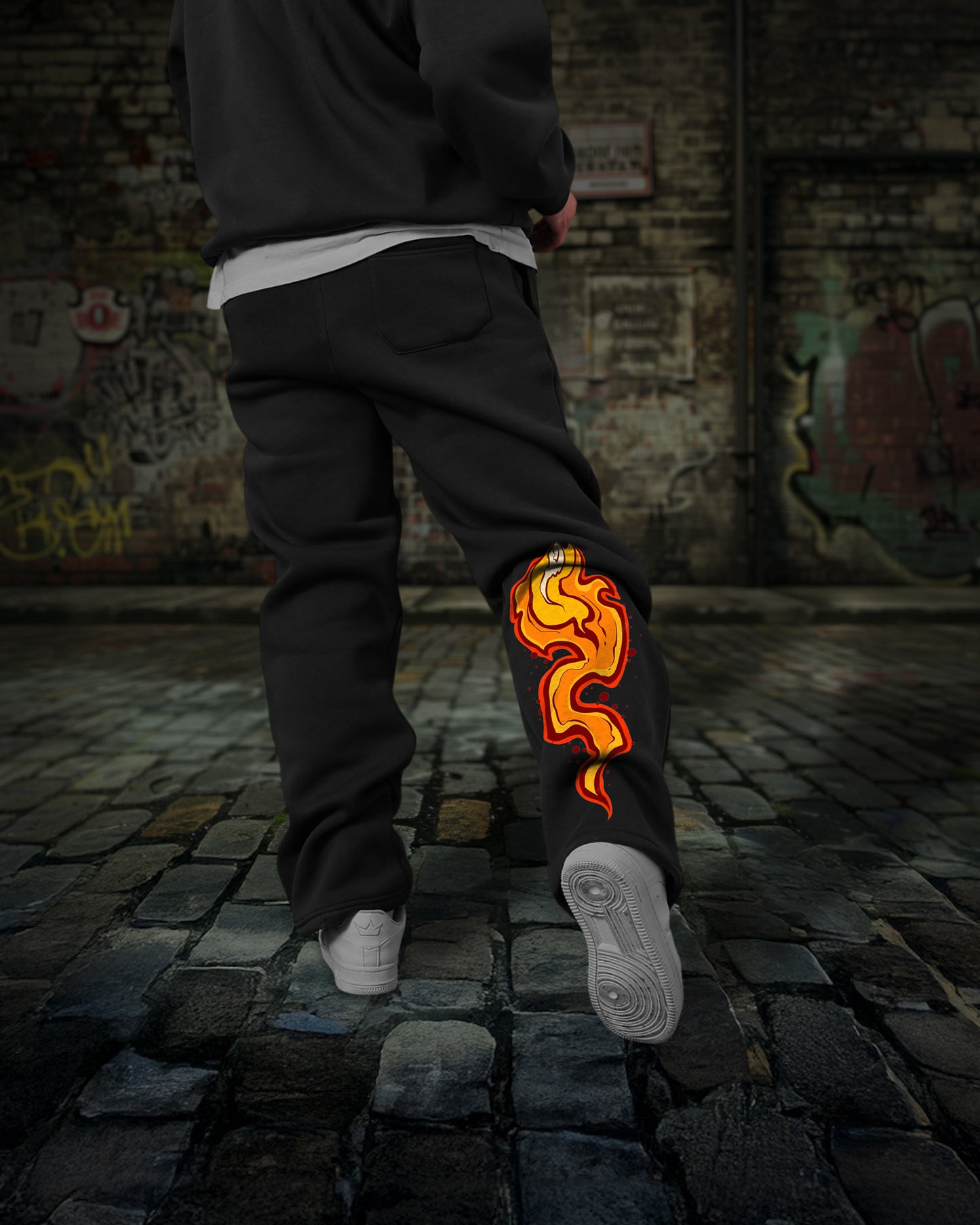 BLACK (MULTI FIT) OVERSIZE SWEATPANT (UNZO FIRE)