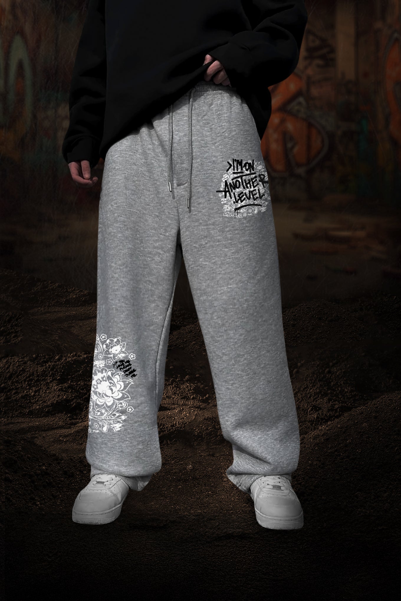 LITE GREY (MULTI FIT) OVERSIZE SWEATPANT (ANTER LEVEL)