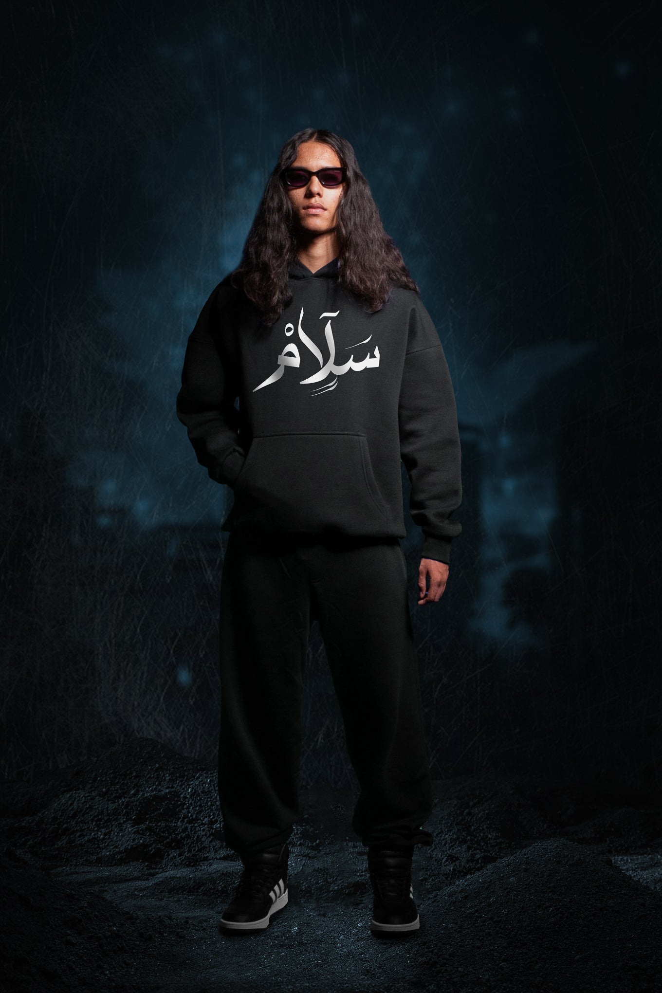 (SALAM)OVERSIZE HOODIE- BLACK