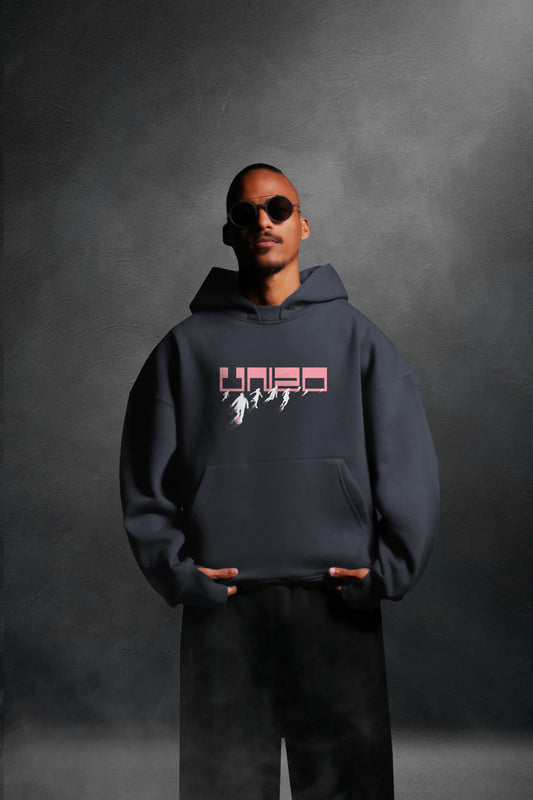 MULTI FIT OVERSIZE [UNZO FLY ] HOODIE {DARKE GREY}