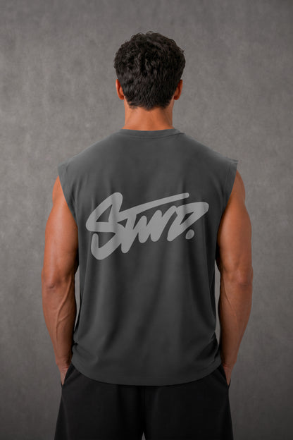 DARKE GREY( REFLICTIVE) OVERSIZE (SHOULDER CUT)  ( STWD)