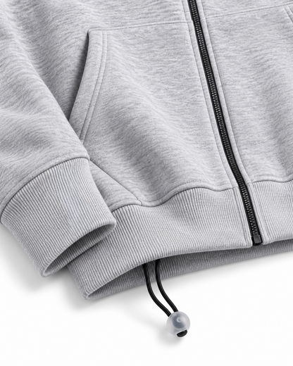 OVERSIZE ZIP UP MULTI FIT UNZO HOODIE {LITE GREY}